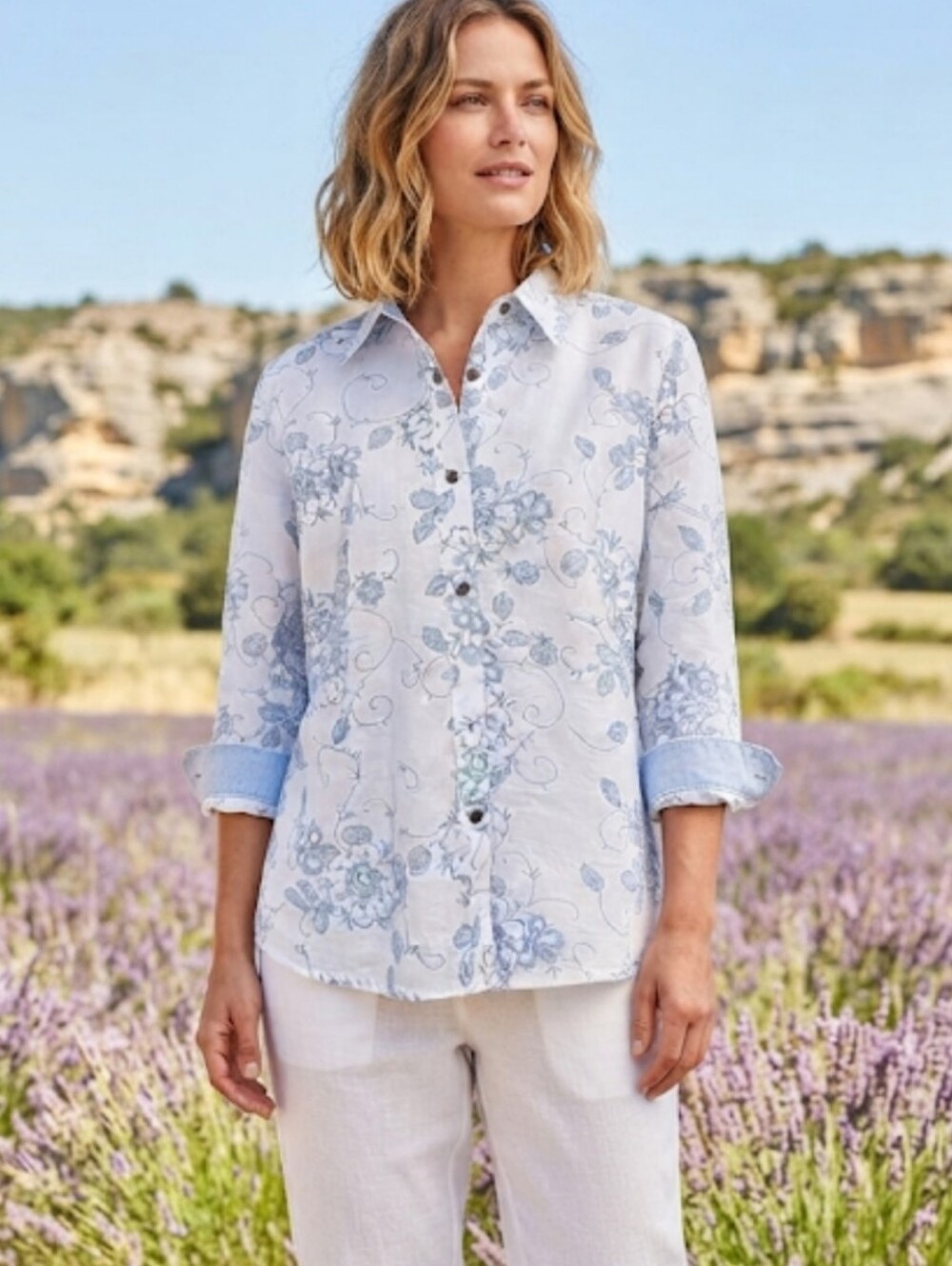 ALFRED DUNNER BUTTON-DOWN TOP